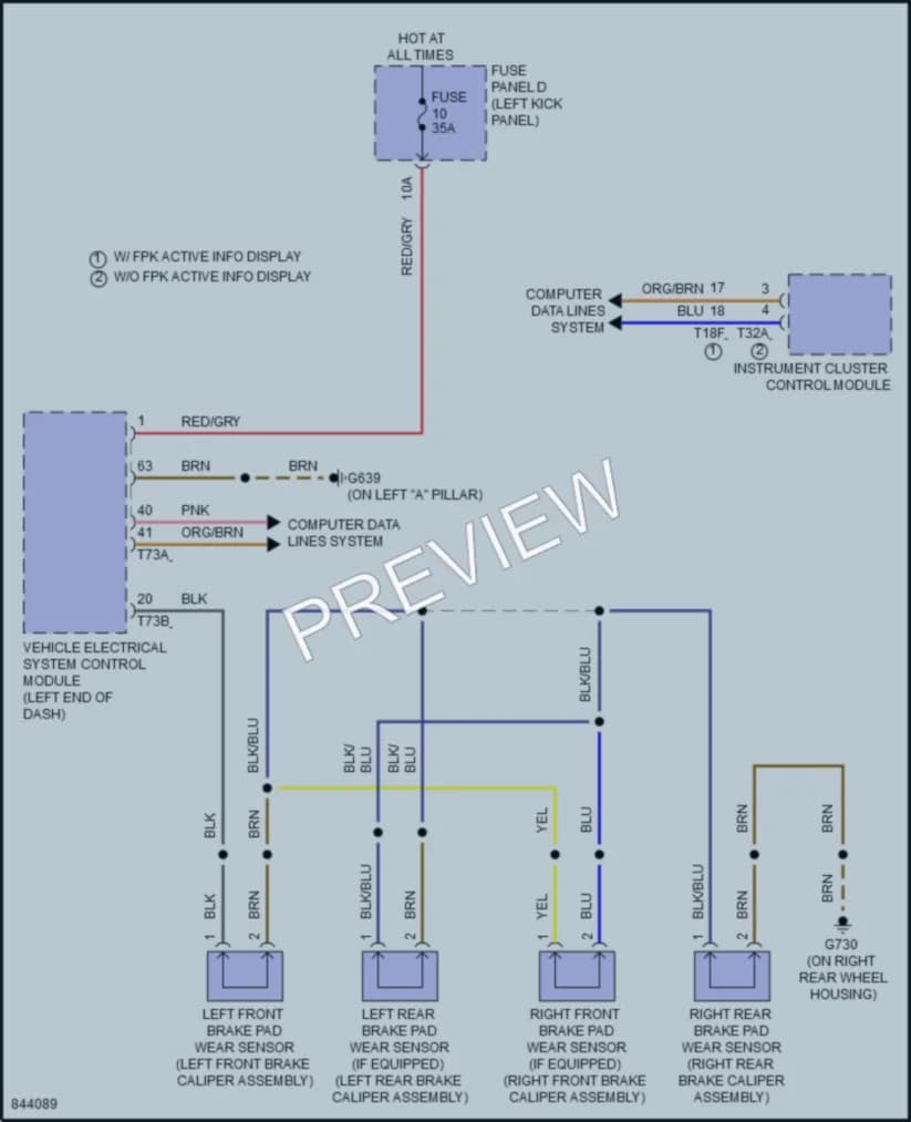 2021 Audi A6 Warning Systems wiring diagram preview