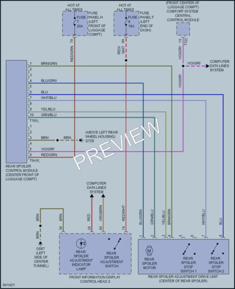 2021 Audi A7 Active Bodyworks wiring diagram preview