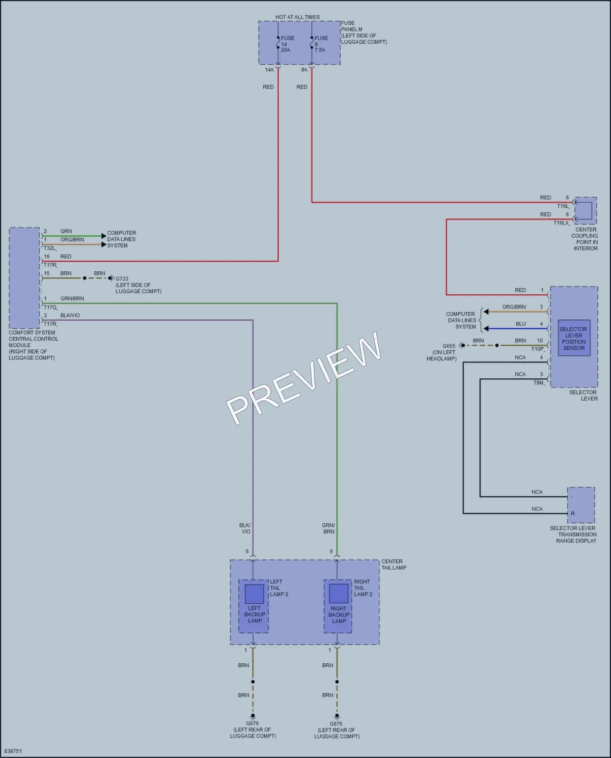 2021 Audi A8L Exterior Lights wiring diagram preview
