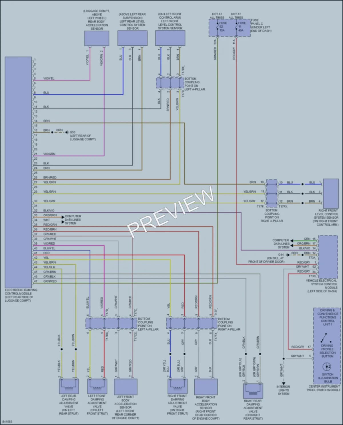 2021 Audi Q3 Electronic Suspension wiring diagram preview