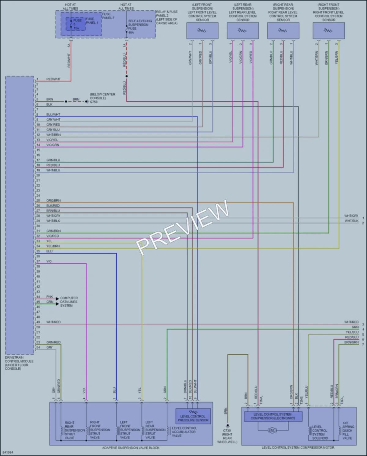 2021 Audi Q5Sportback Electronic Suspension wiring diagram preview