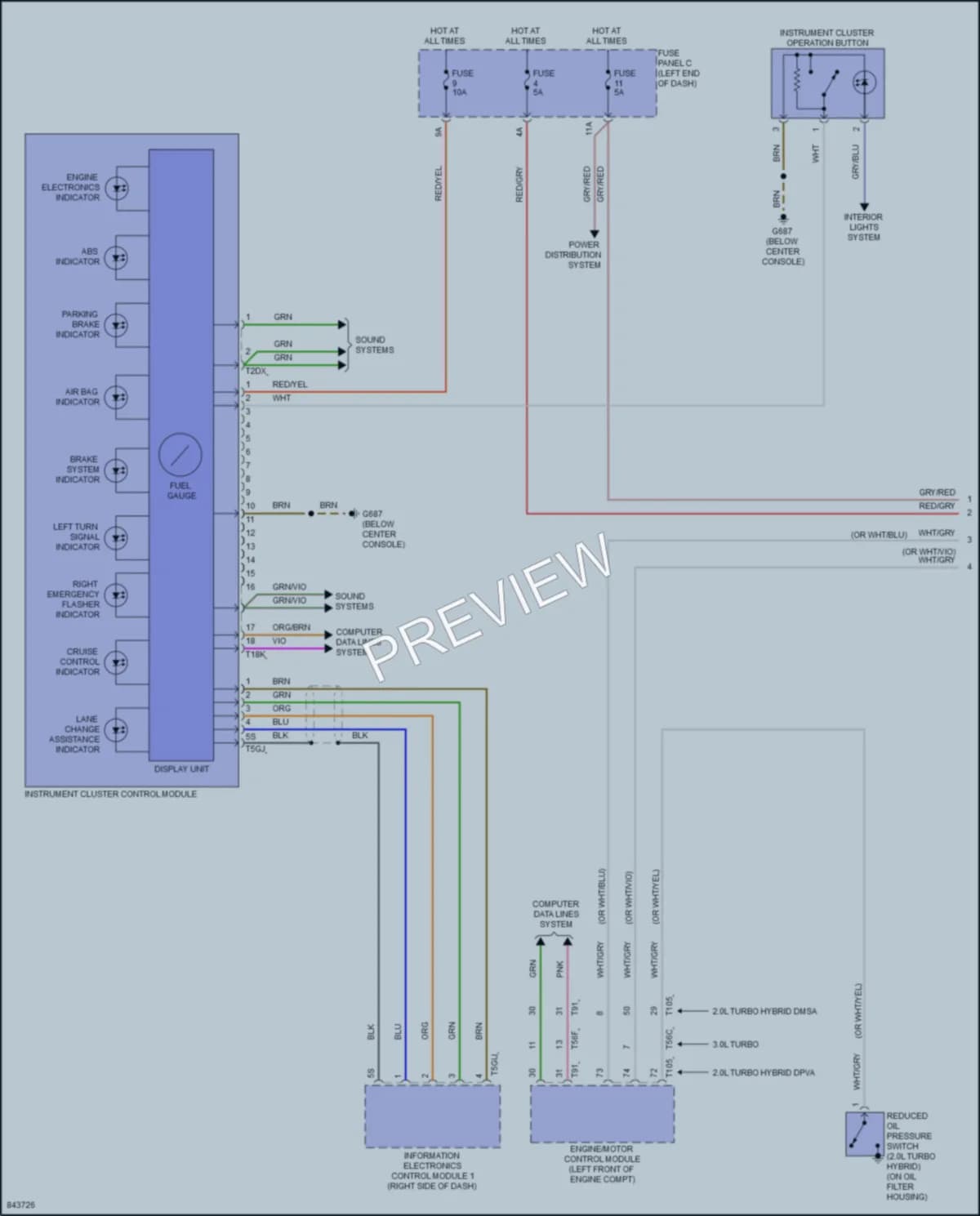 2021 Audi Q5Sportback Instrument Cluster wiring diagram preview
