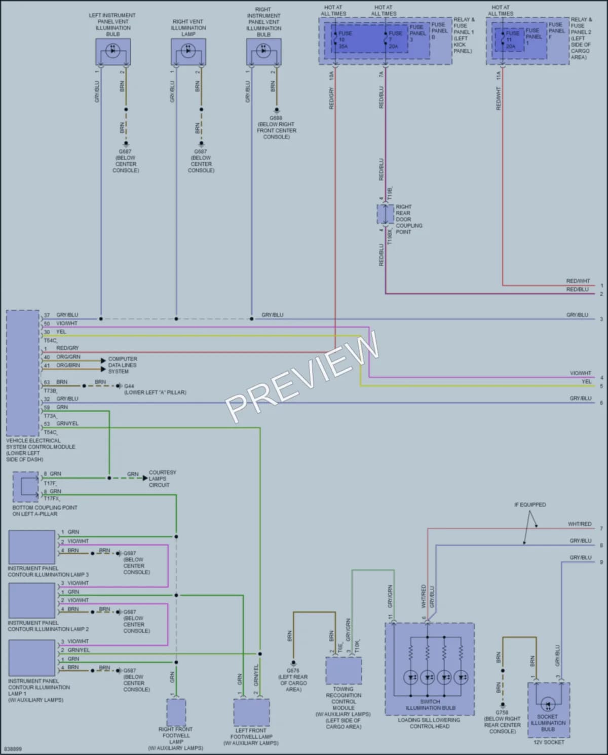 2021 Audi Q5e Interior Lights wiring diagram preview