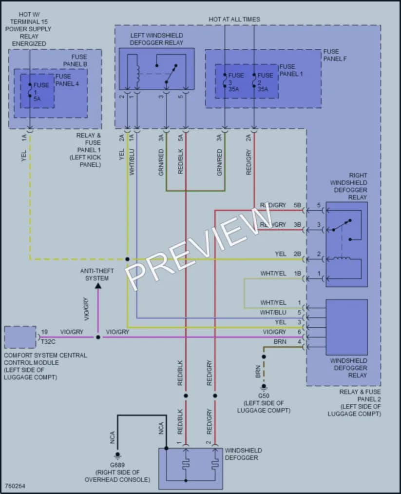 2021 Audi RS5 Defoggers wiring diagram preview