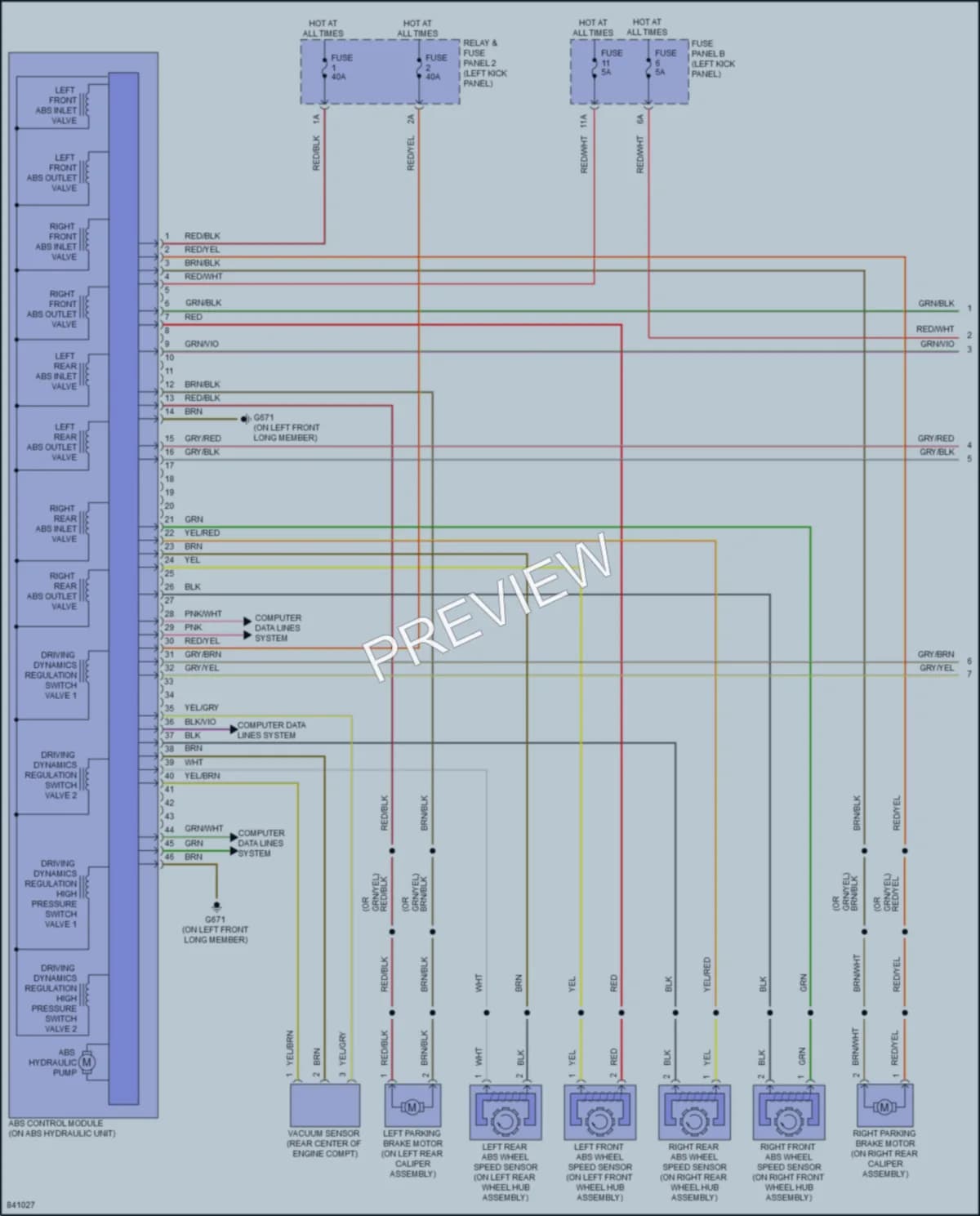 2021 Audi RS7 Anti Lock Brakes wiring diagram preview