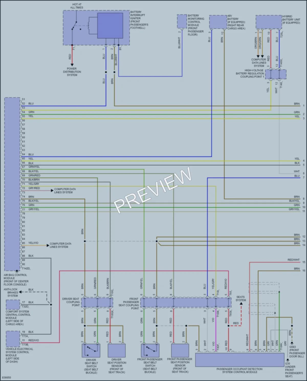 2021 Audi RSQ8 Supplemental Restraints wiring diagram preview