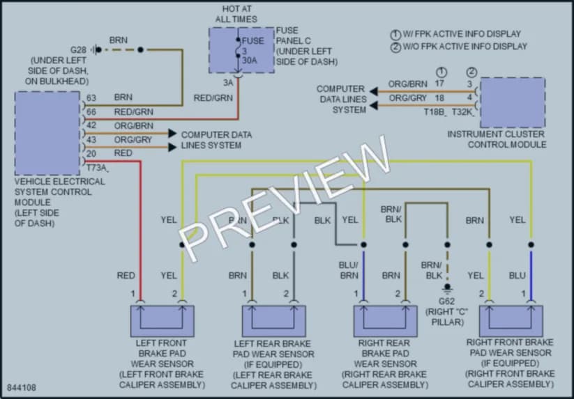2021 Audi RSQ8 Warning Systems wiring diagram preview