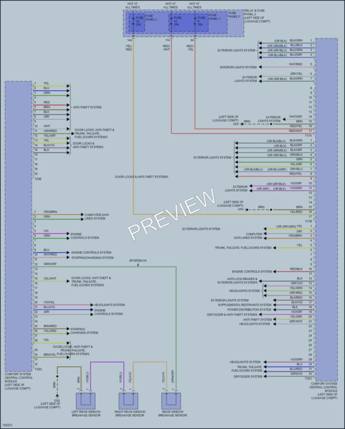 2021 Audi S5 Body Control Modules wiring diagram preview