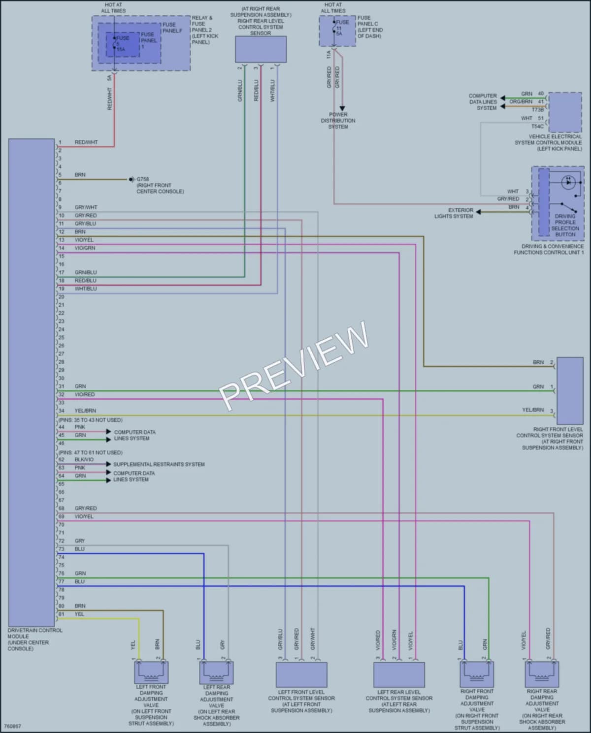 2021 Audi S5 Electronic Suspension wiring diagram preview