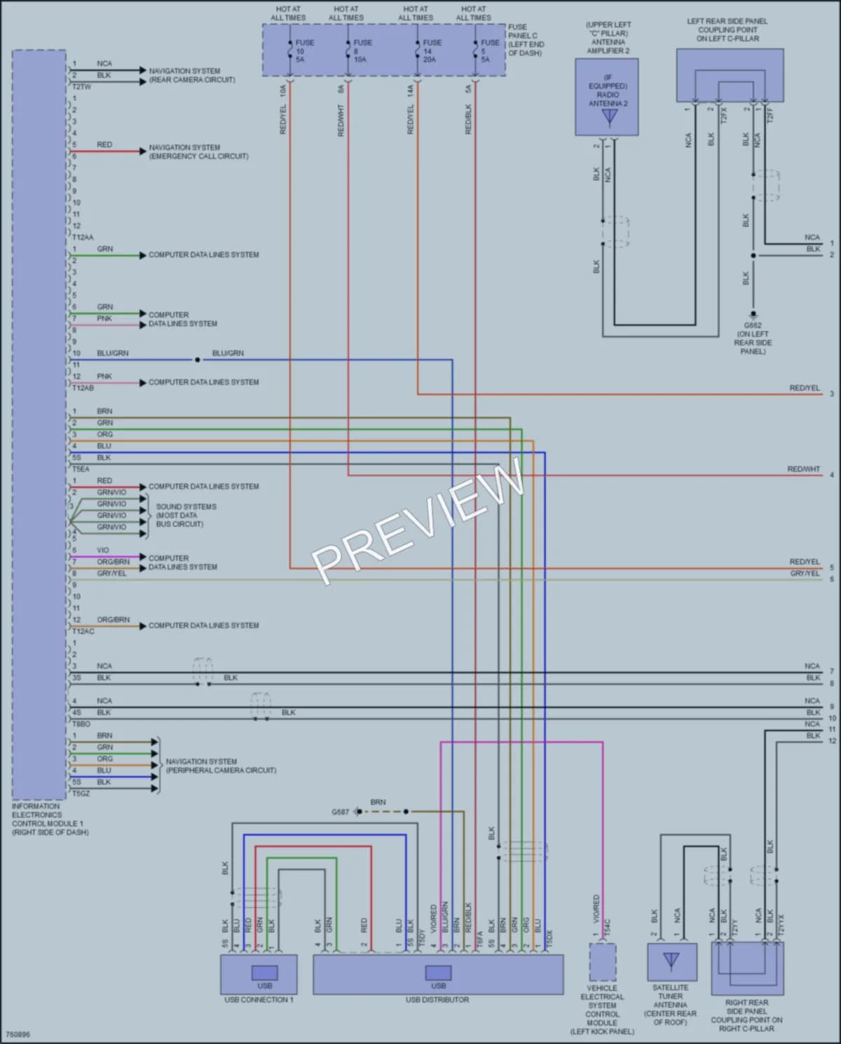 2021 Audi S5 Navigation wiring diagram preview