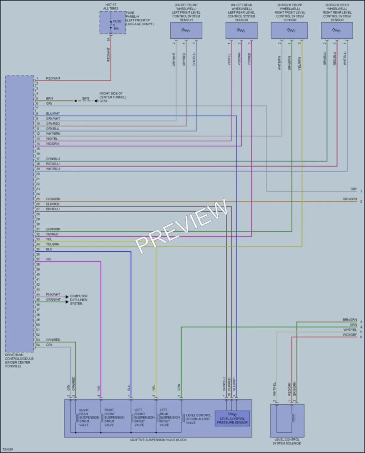2021 Audi S7 Electronic Suspension wiring diagram preview