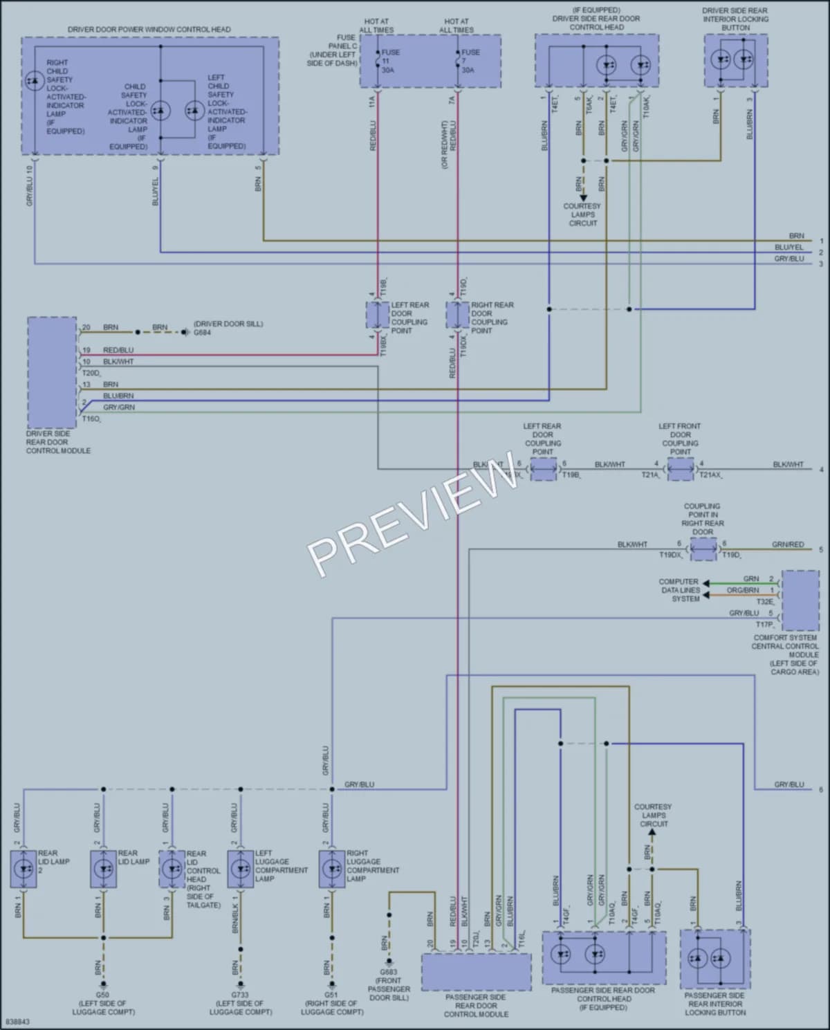 2021 Audi SQ8 Interior Lights wiring diagram preview