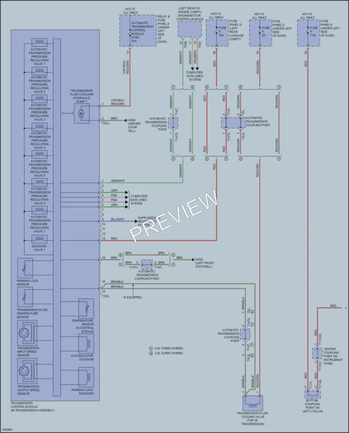 2021 Audi SQ8 Transmission wiring diagram preview