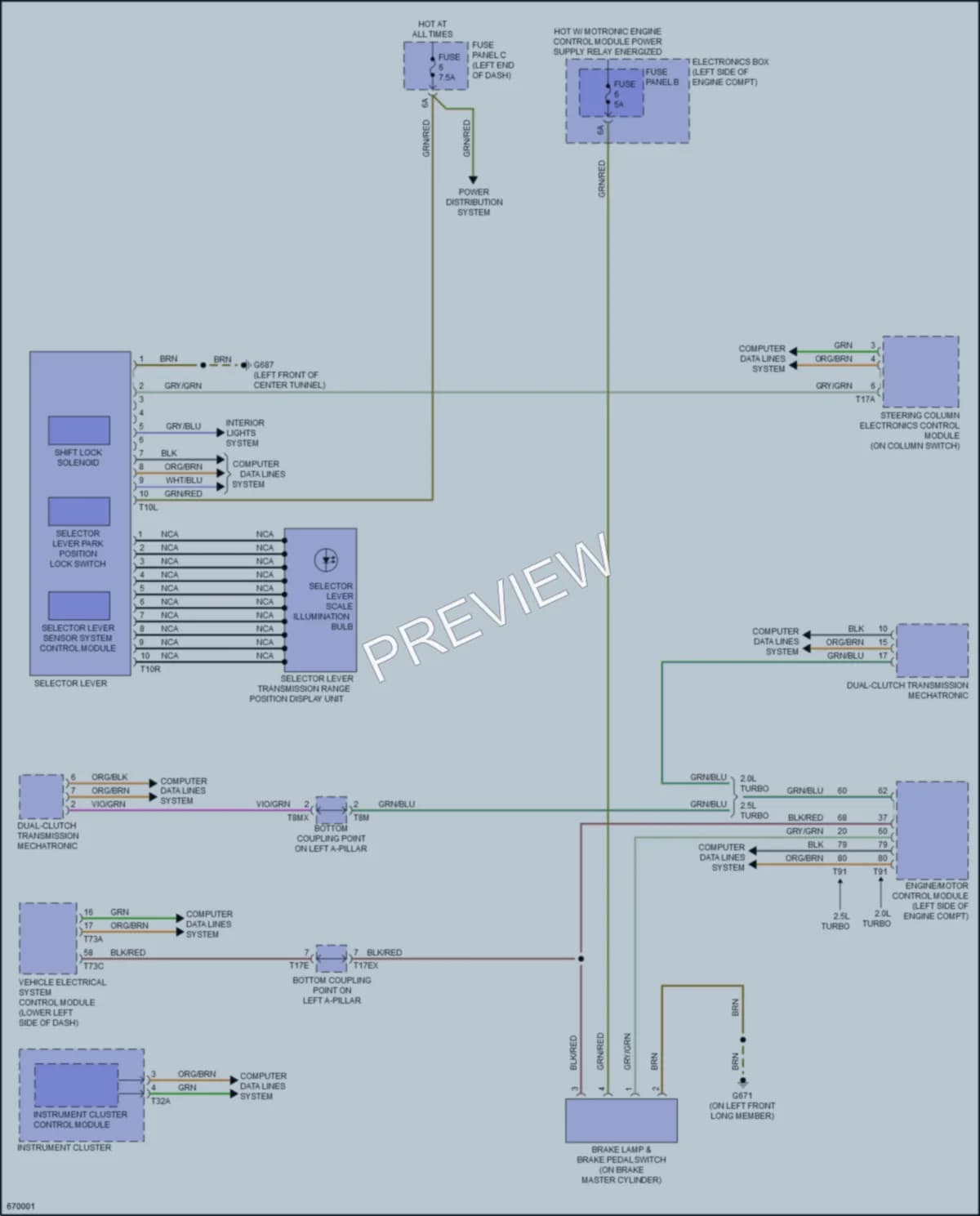 2021 Audi TT Shift Interlock wiring diagram preview