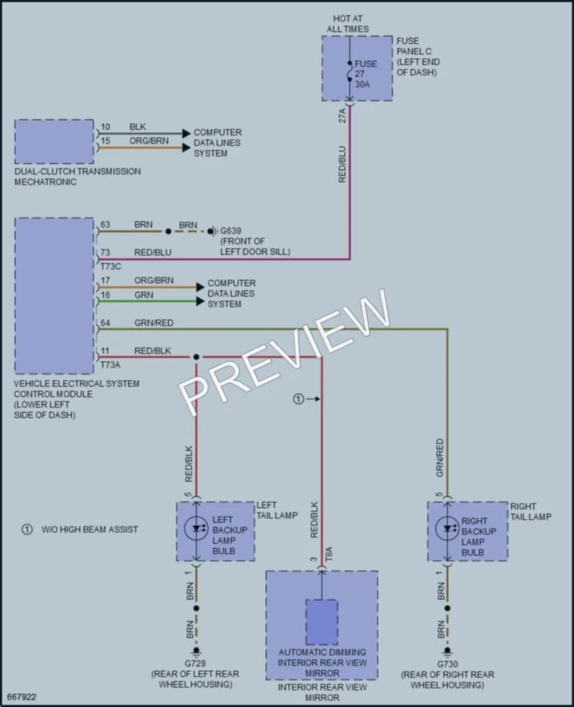 2021 Audi TTRS Exterior Lights wiring diagram preview