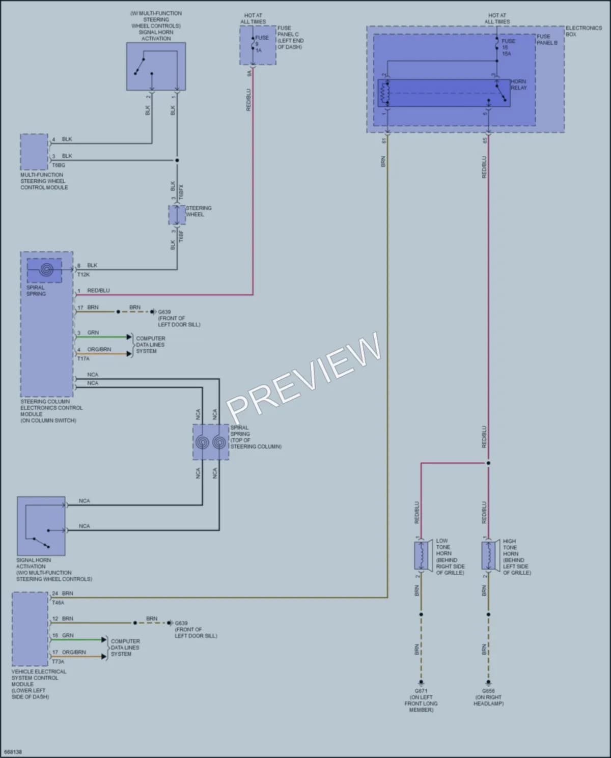 2021 Audi TTS Horn wiring diagram preview