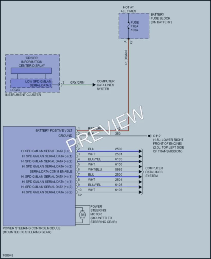 2021 Chevrolet Malibu Electronic Power Steering wiring diagram preview