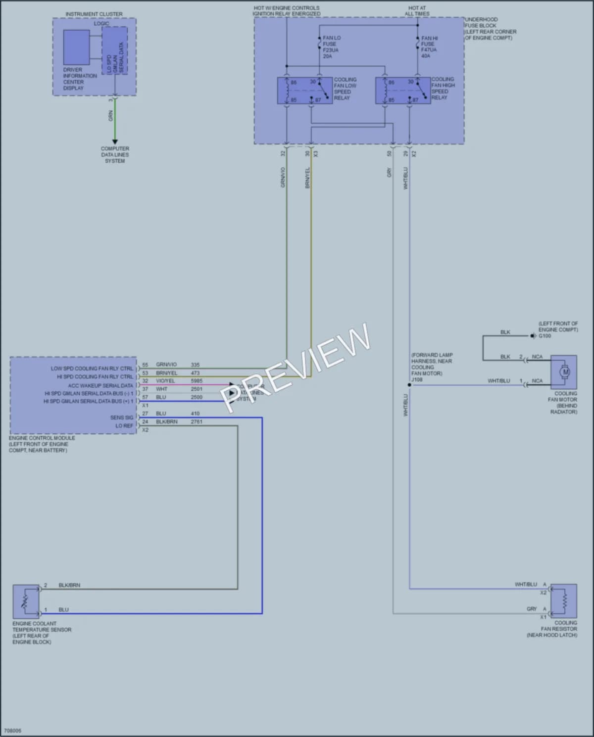 2021 Chevrolet Spark Cooling Fan wiring diagram preview
