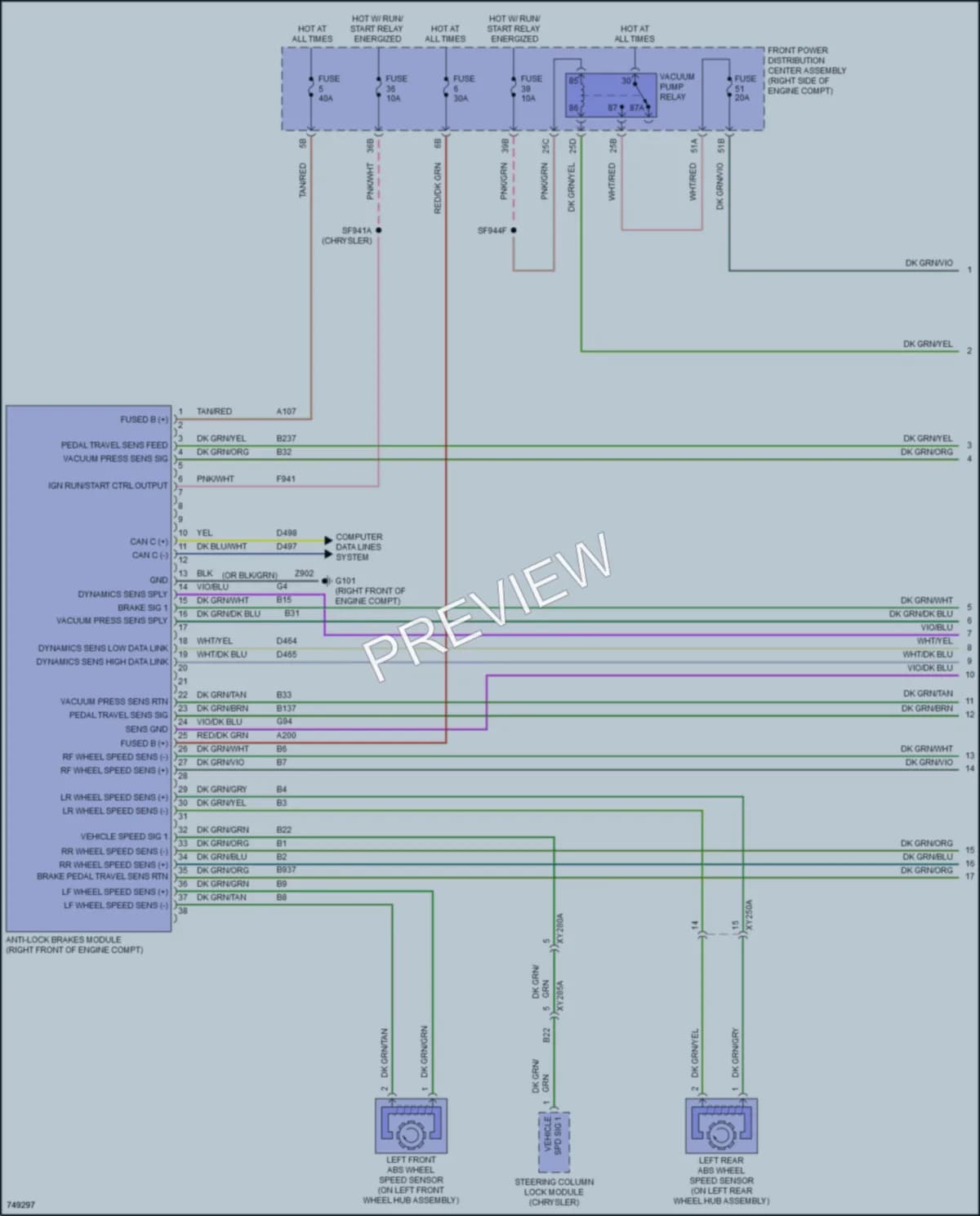 2021 Chrysler 300 Anti Lock Brakes wiring diagram preview