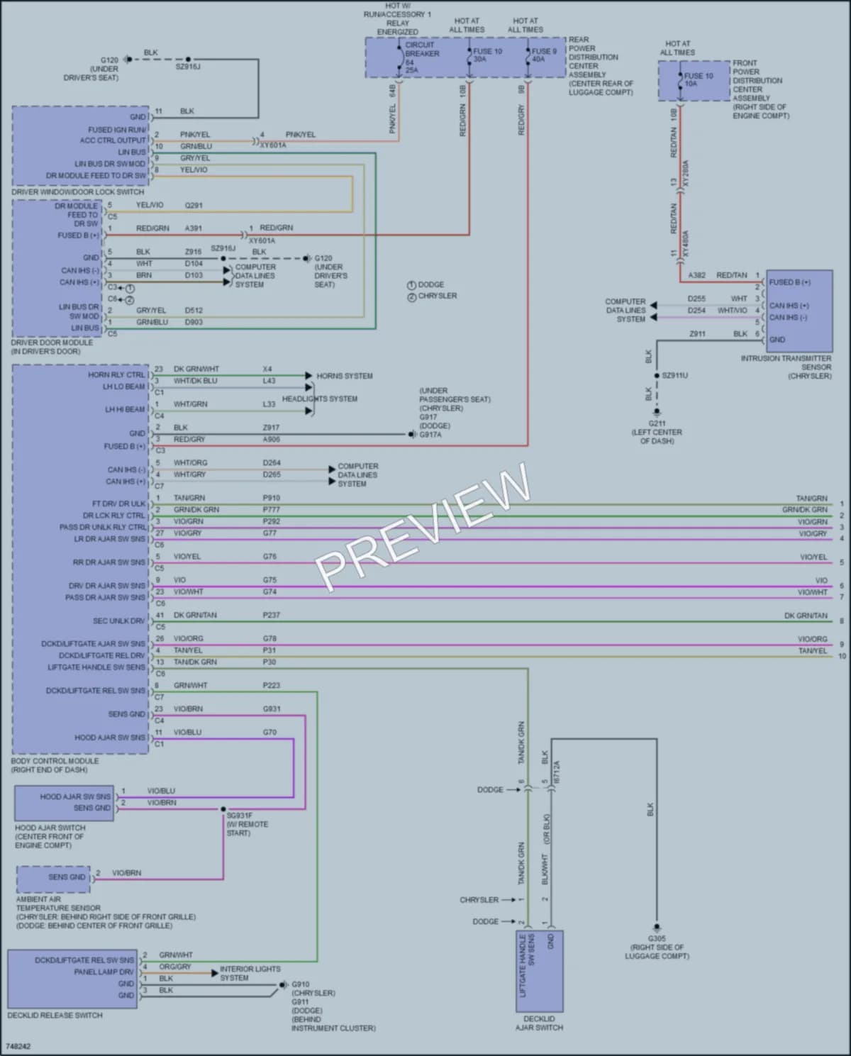 2021 Chrysler 300 Anti Theft wiring diagram preview