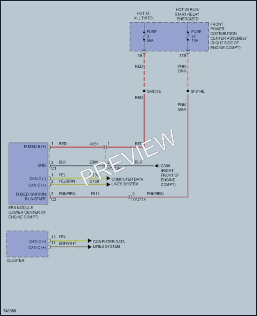 2021 Chrysler 300 Electronic Power Steering wiring diagram preview