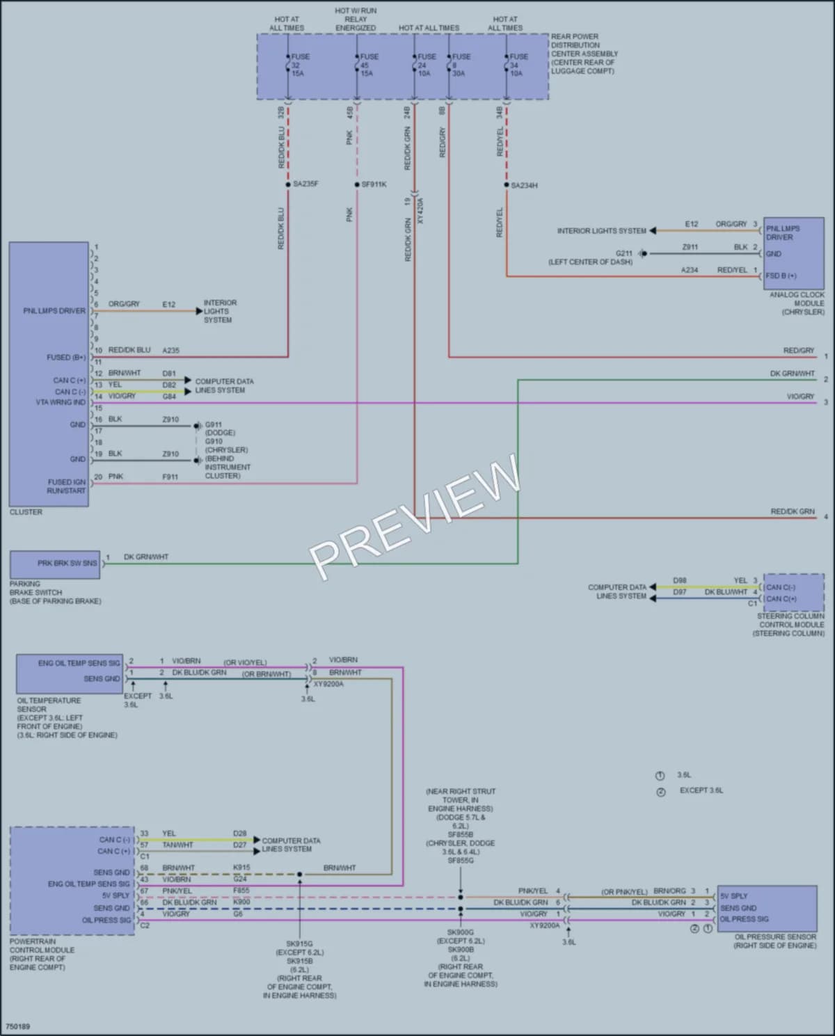 2021 Chrysler 300 Instrument Cluster wiring diagram preview