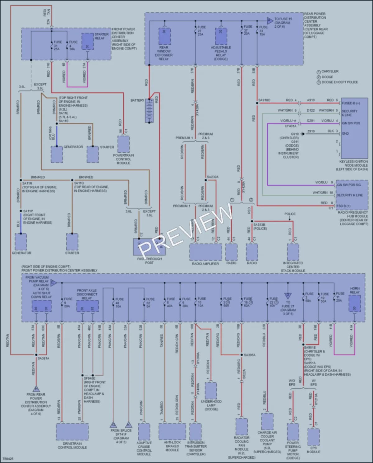 2021 Chrysler 300 Power Distribution wiring diagram preview