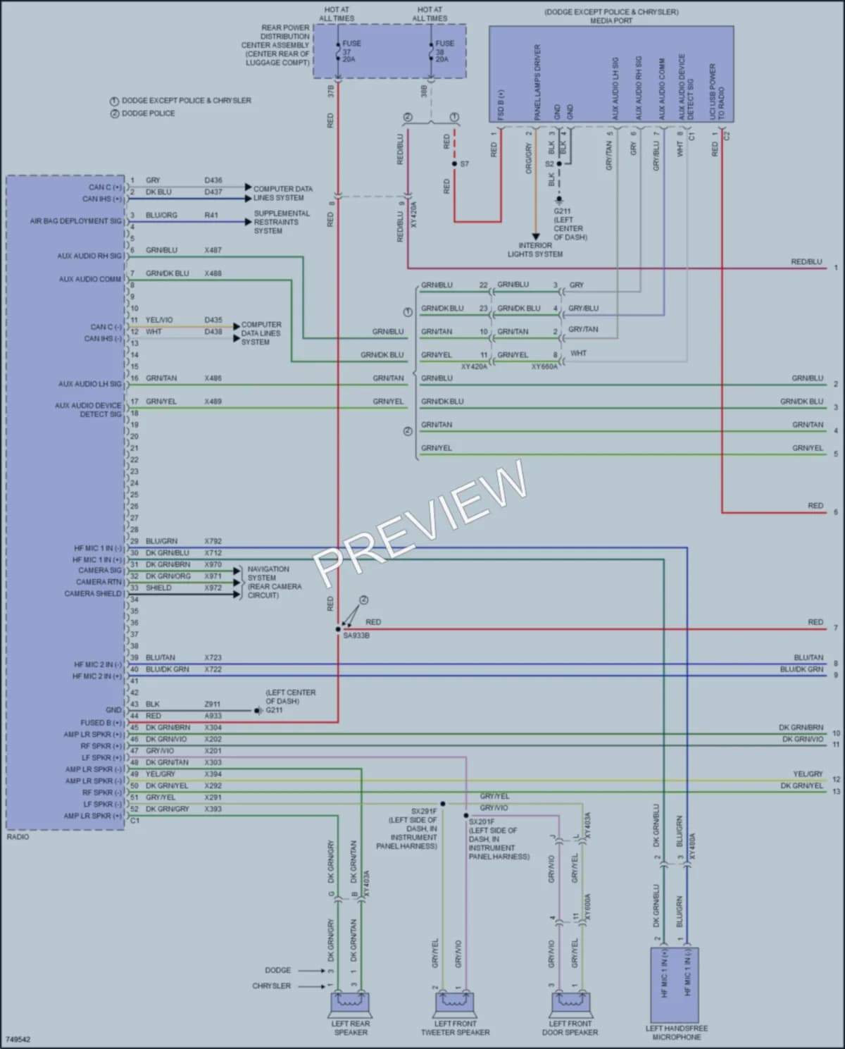 2021 Chrysler 300 Radio wiring diagram preview