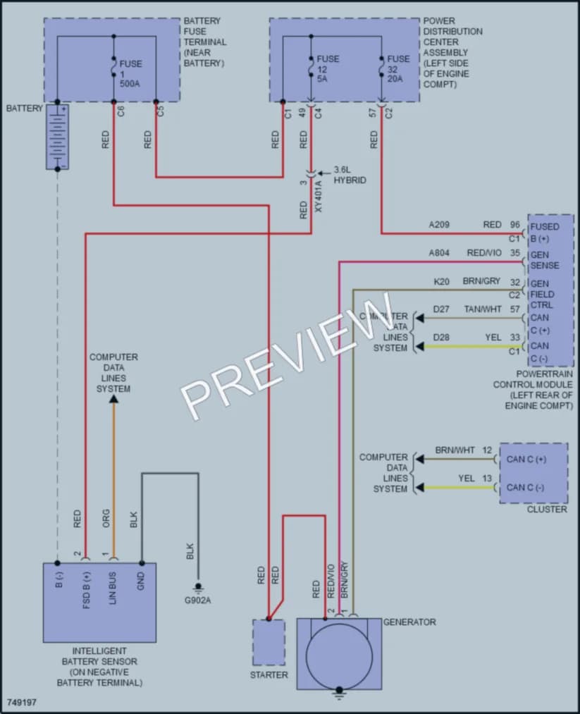 2021 Chrysler PacificaHybrid Starting Charging wiring diagram preview