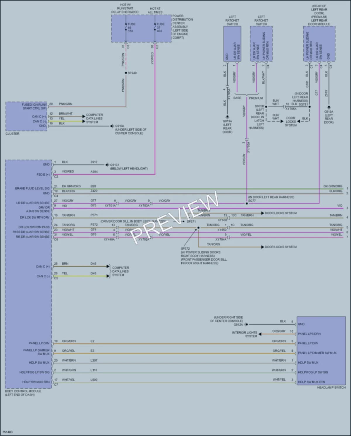 2021 Chrysler PacificaHybrid Warning Systems wiring diagram preview