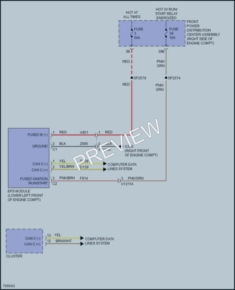 2021 Dodge Challenger Electronic Power Steering wiring diagram preview
