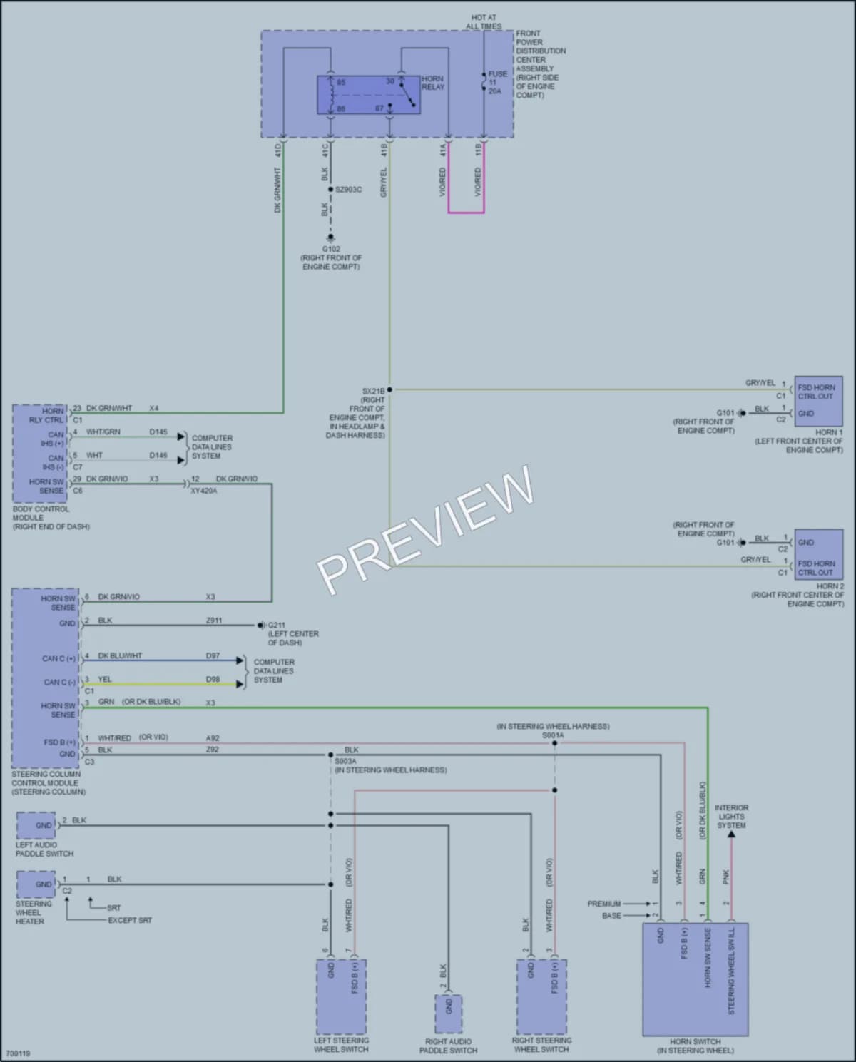 2021 Dodge Challenger Horn wiring diagram preview