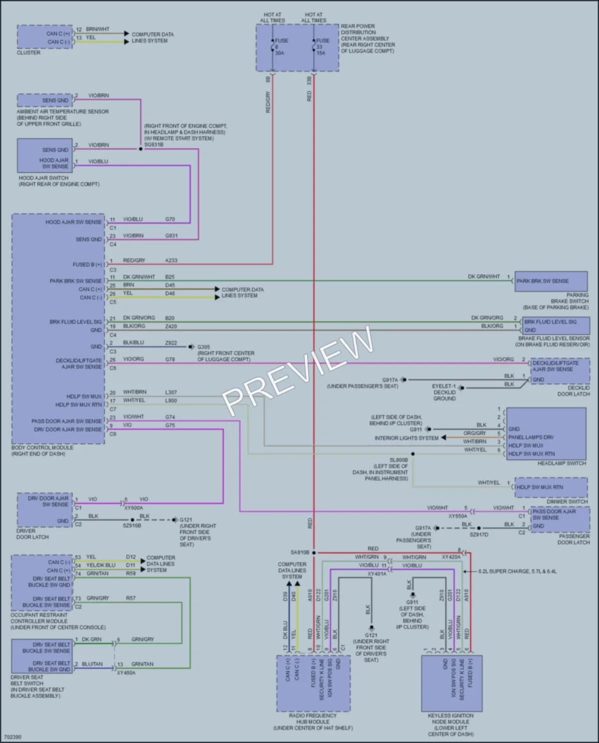 2021 Dodge Challenger Warning Systems wiring diagram preview
