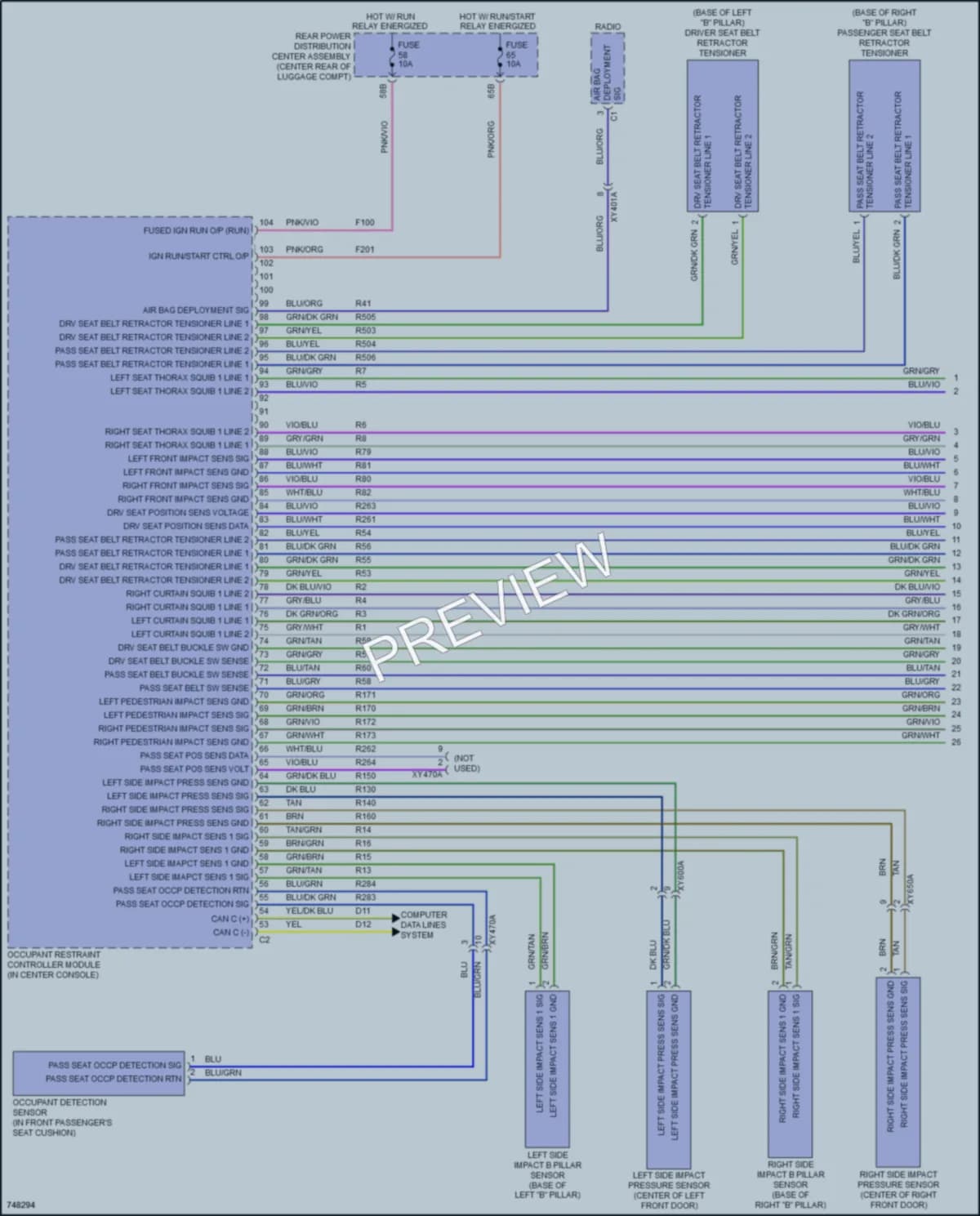 2021 Dodge Charger Supplemental Restraints wiring diagram preview
