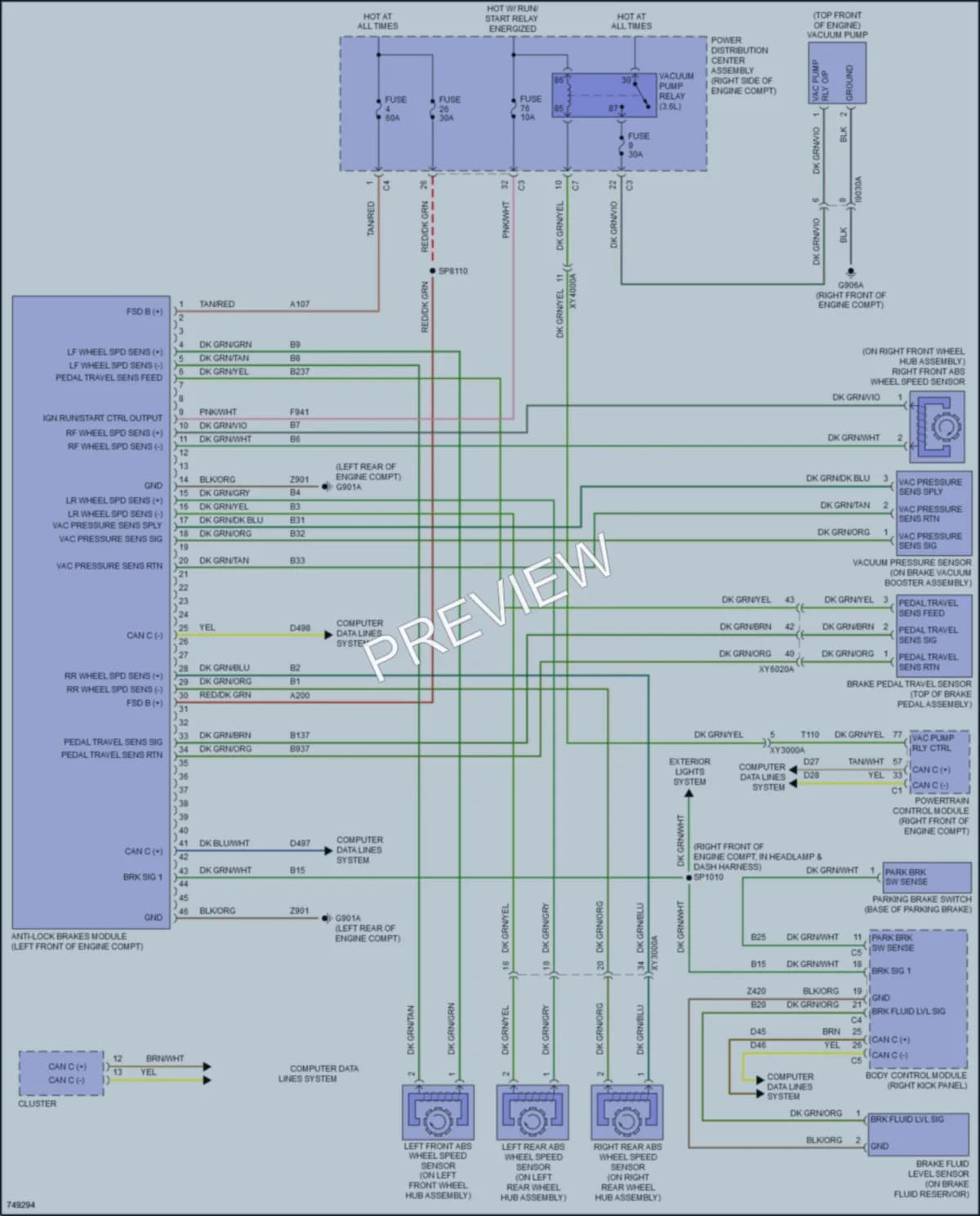 2021 Dodge DurangoPursuit Anti Lock Brakes wiring diagram preview