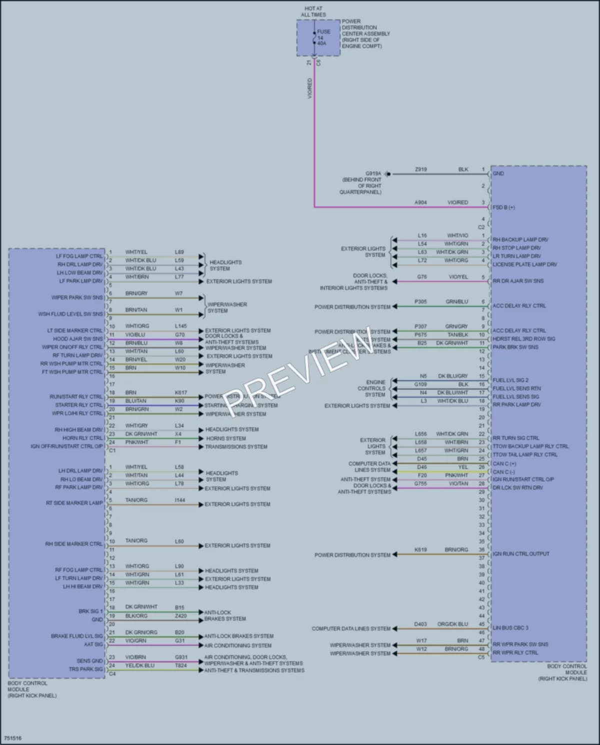 2021 Dodge DurangoPursuit Body Control Modules wiring diagram preview
