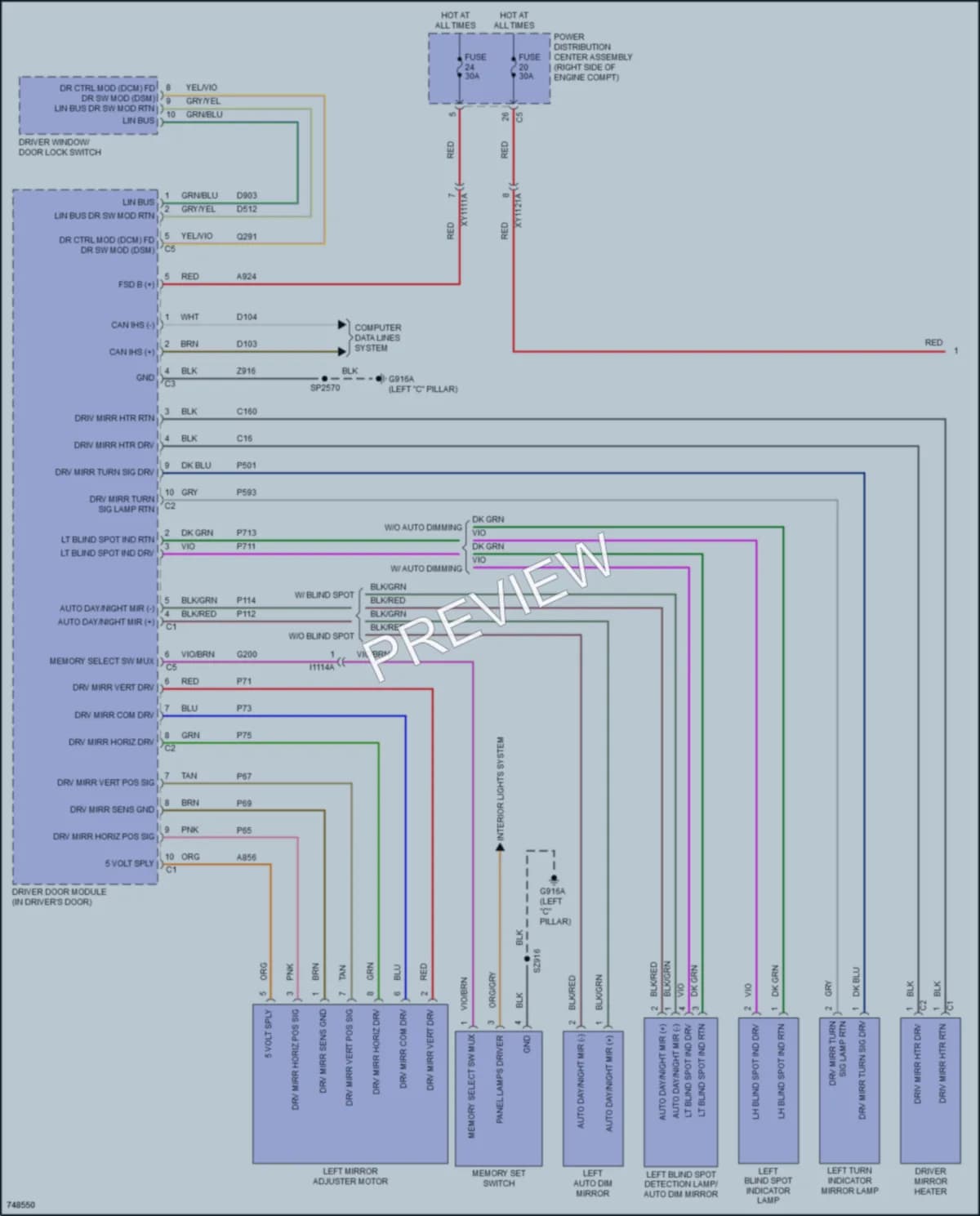 2021 Dodge DurangoPursuit Memory Systems wiring diagram preview