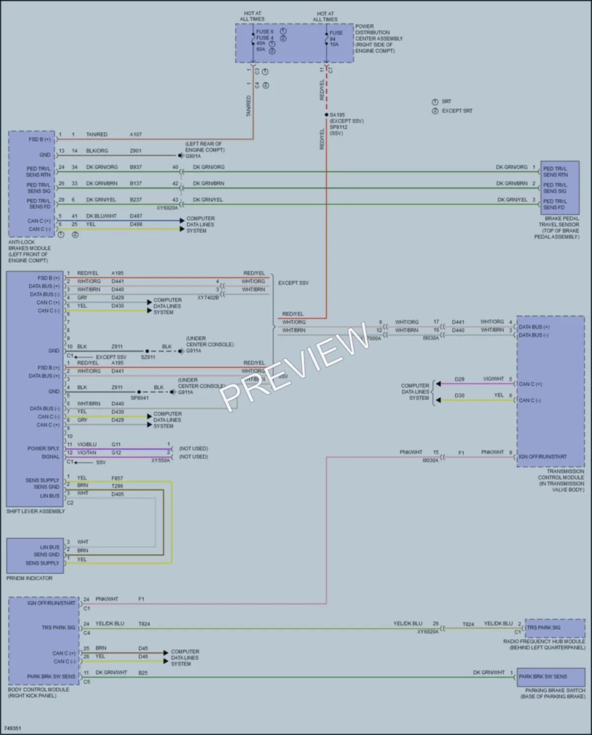 2021 Dodge DurangoPursuit Shift Interlock wiring diagram preview