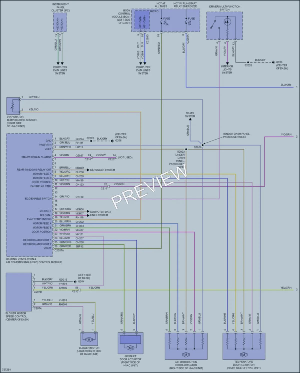 2021 Ford 150Transit Air Conditioning wiring diagram preview