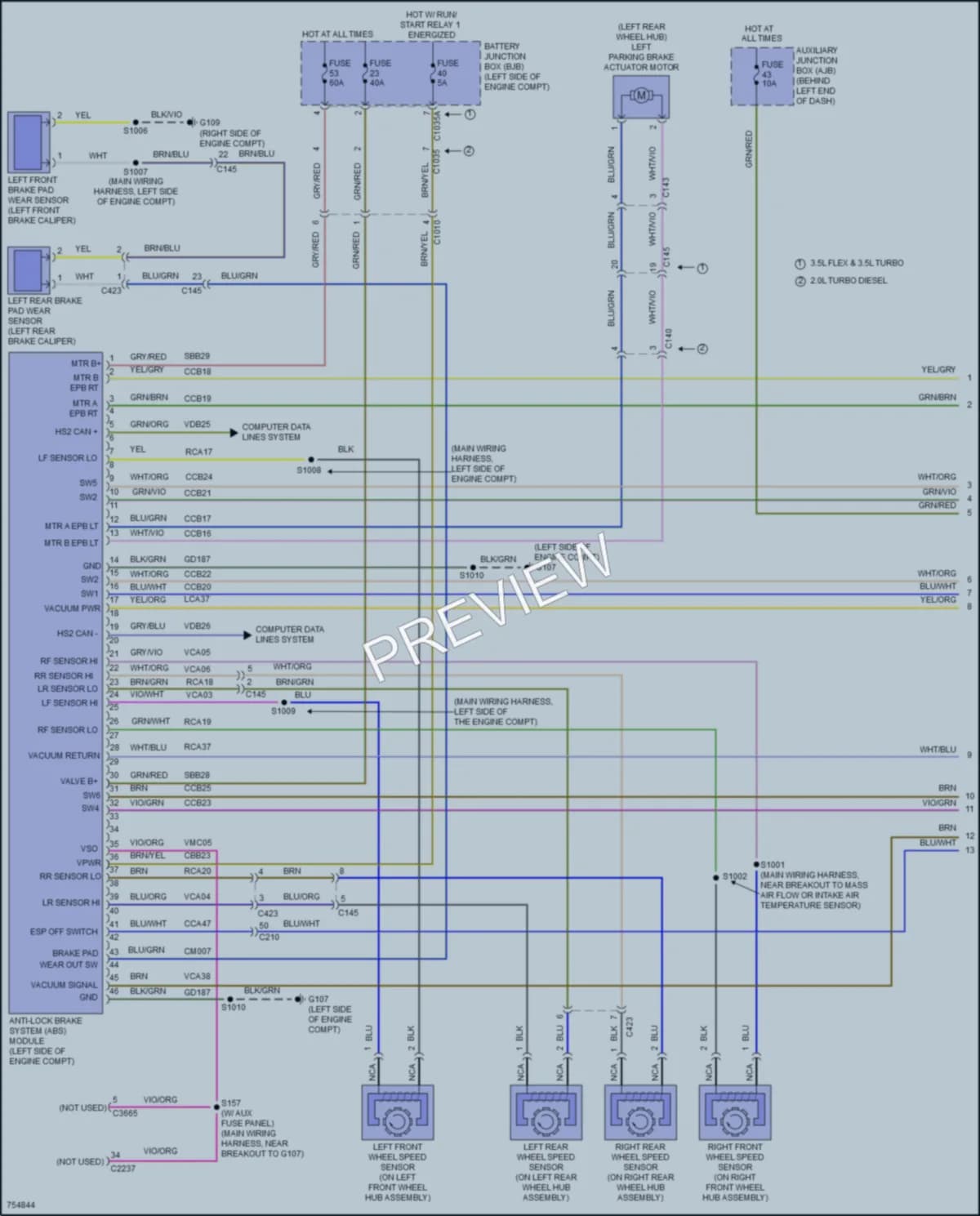 2021 Ford 150Transit Anti Lock Brakes wiring diagram preview