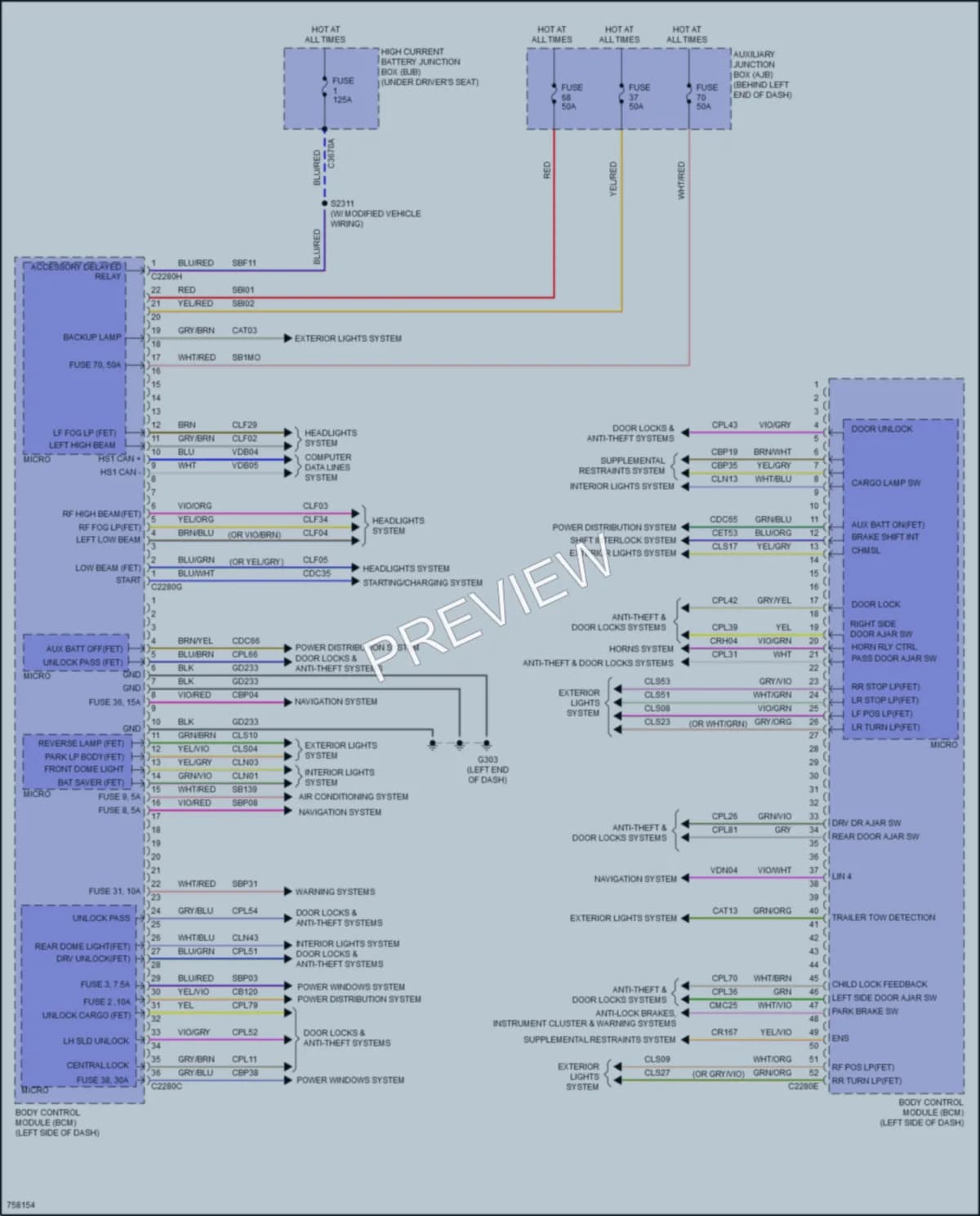 2021 Ford 150Transit Body Control Modules wiring diagram preview