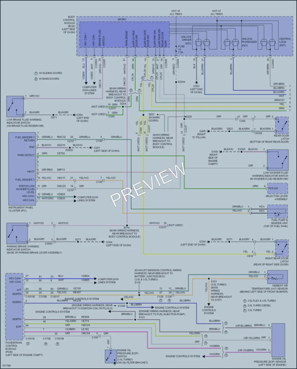 2021 Ford 150Transit Instrument Cluster wiring diagram preview