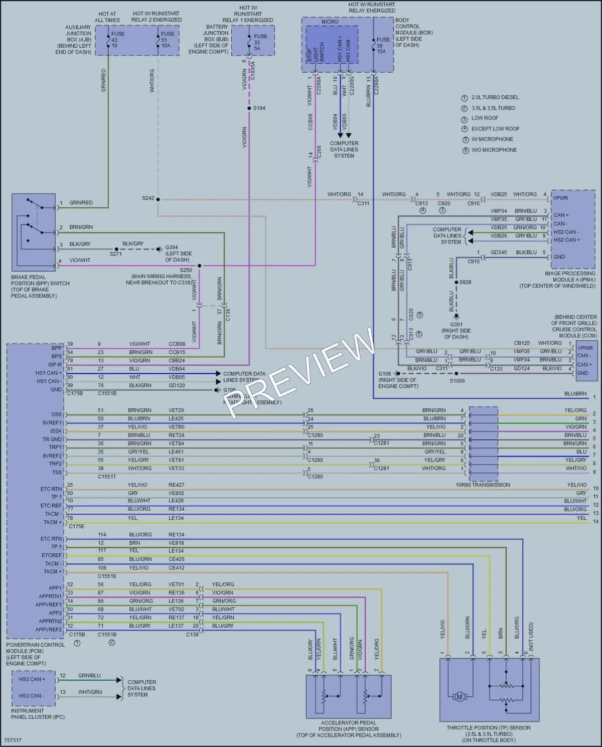 2021 Ford 250Transit Cruise Control wiring diagram preview
