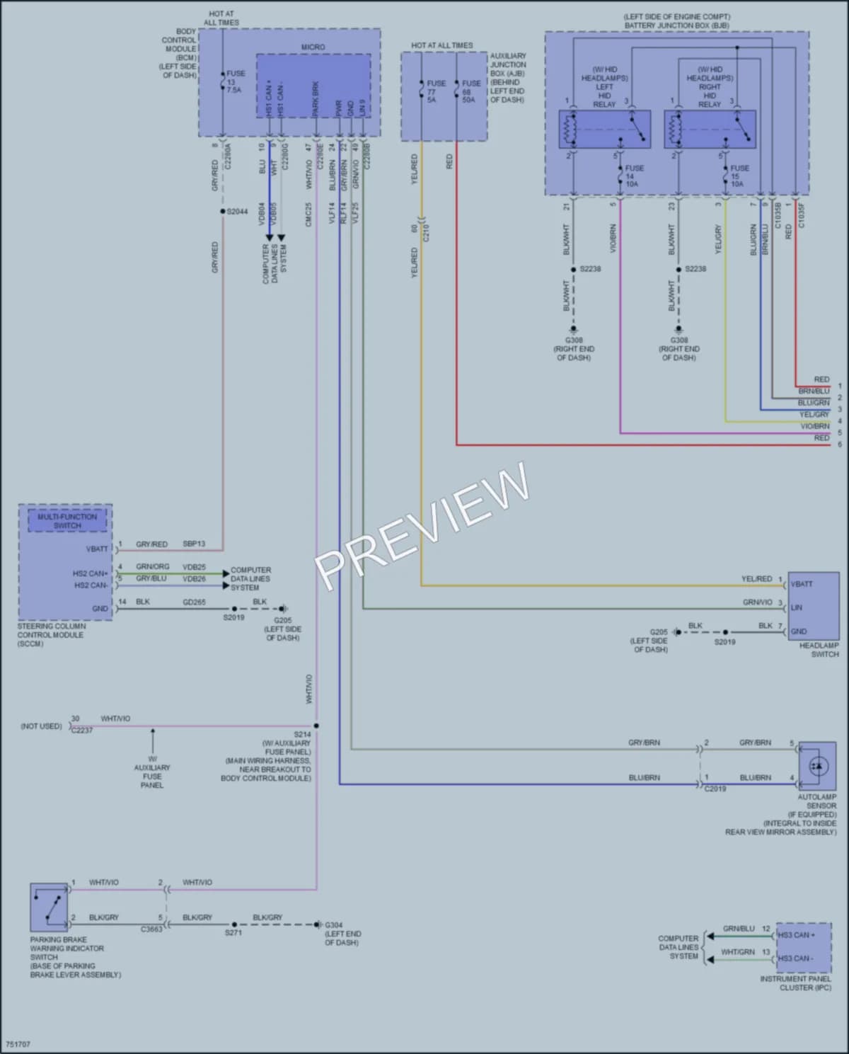 2021 Ford 250Transit Headlights wiring diagram preview