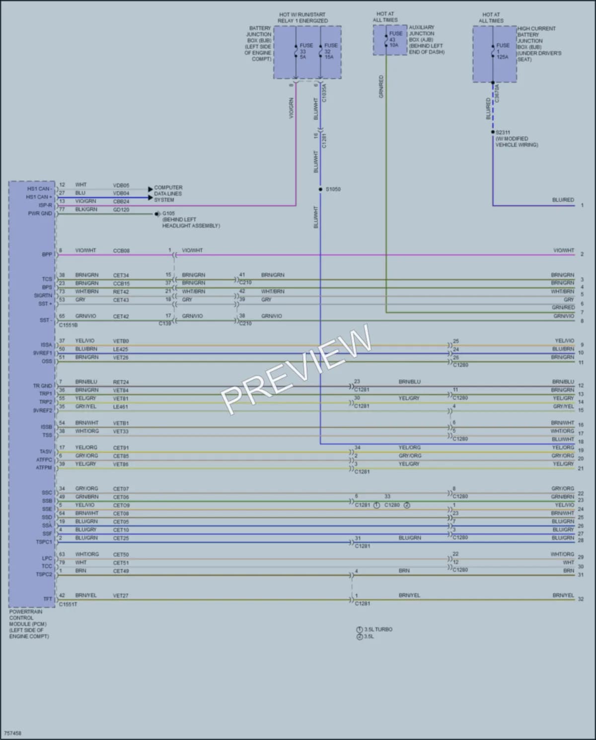 2021 Ford 250Transit Transmission wiring diagram preview