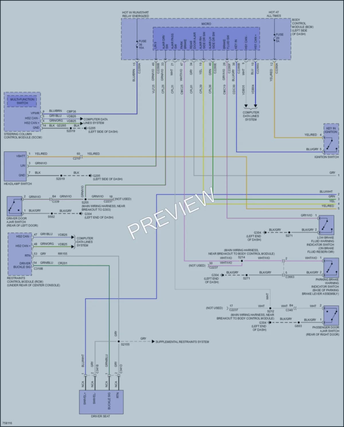 2021 Ford 350HDTransit Warning Systems wiring diagram preview