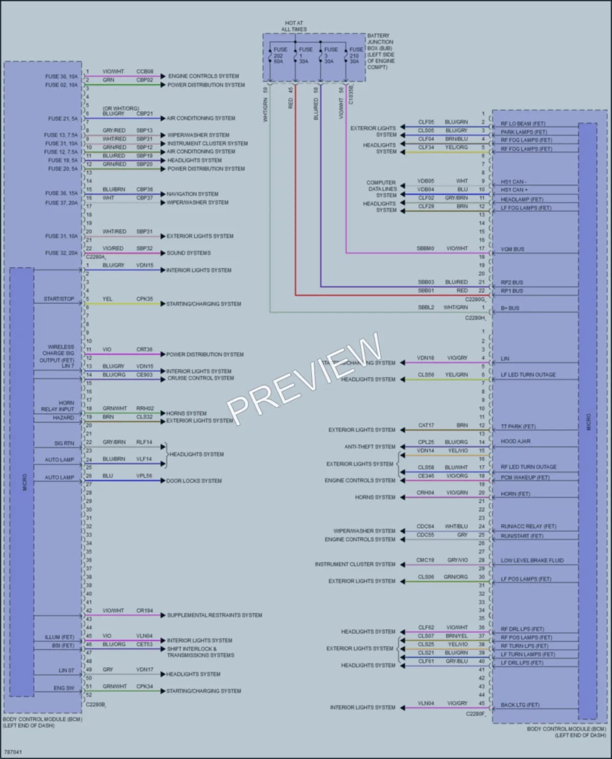 2021 Ford Bronco Body Control Modules wiring diagram preview