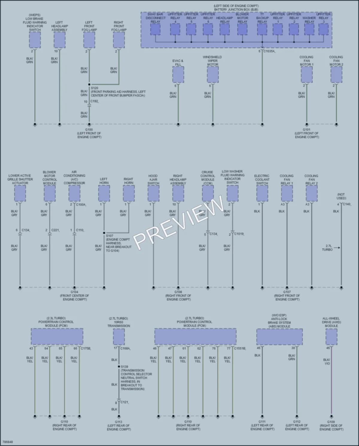 2021 Ford Bronco Ground Distribution wiring diagram preview