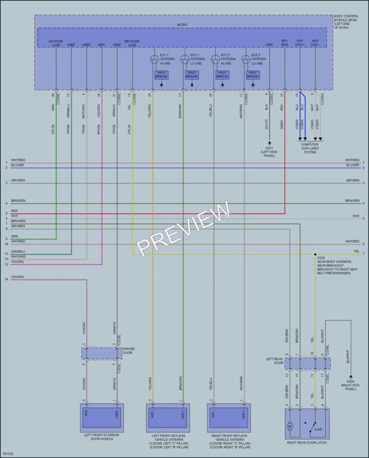 2021 Ford Bronco Power Door Locks wiring diagram preview