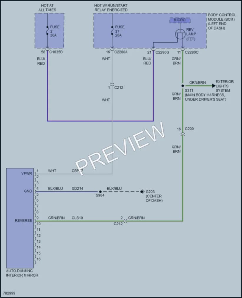 2021 Ford Bronco Power Mirrors wiring diagram preview